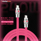 ChubbyCable Neon Chubby pink silicone charging cable for Apple and Android.
