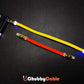 Long yellow and short red flat silicone charging cables with glowing LED lights