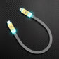 Short grey USB-C to Lightning LED glowing charging cable with gold connectors