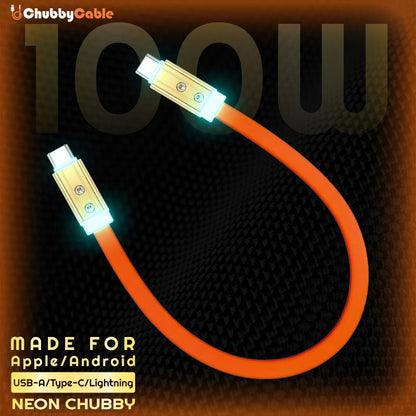 Neon Chubby Cable 100W fast charging USB cable for Apple and Android