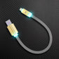 Grey Neon Chubby USB-A to Lightning short glowing iPhone charger cord