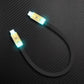 Black short flat USB C to USB C heavy duty charging cable with LED light