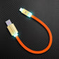Orange Neon Chubby USB-A to Type-C short charging cable with glowing LED