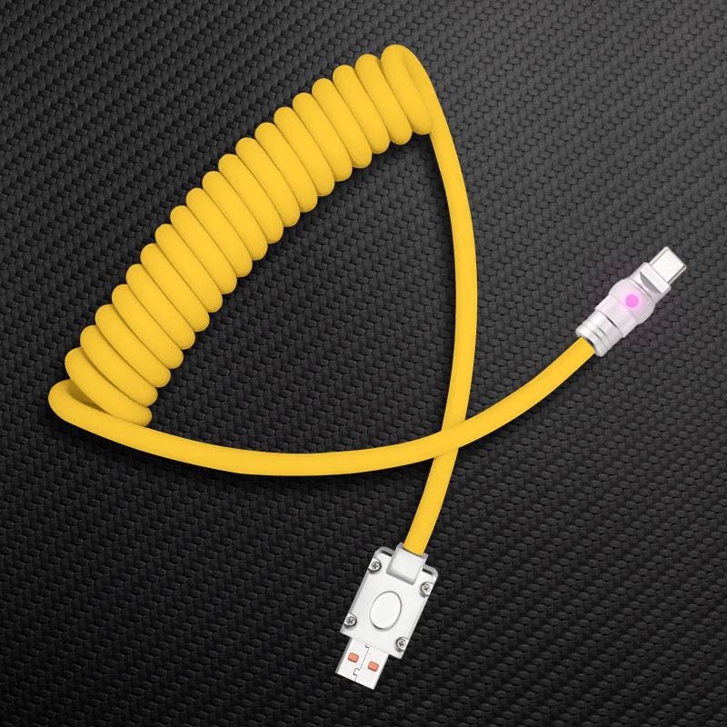 "Neon Chubby" Neon Glow Fast Charge Spring Cable with Gradient Illumination