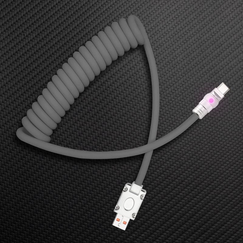 "Neon Chubby" Neon Glow Fast Charge Spring Cable with Gradient Illumination