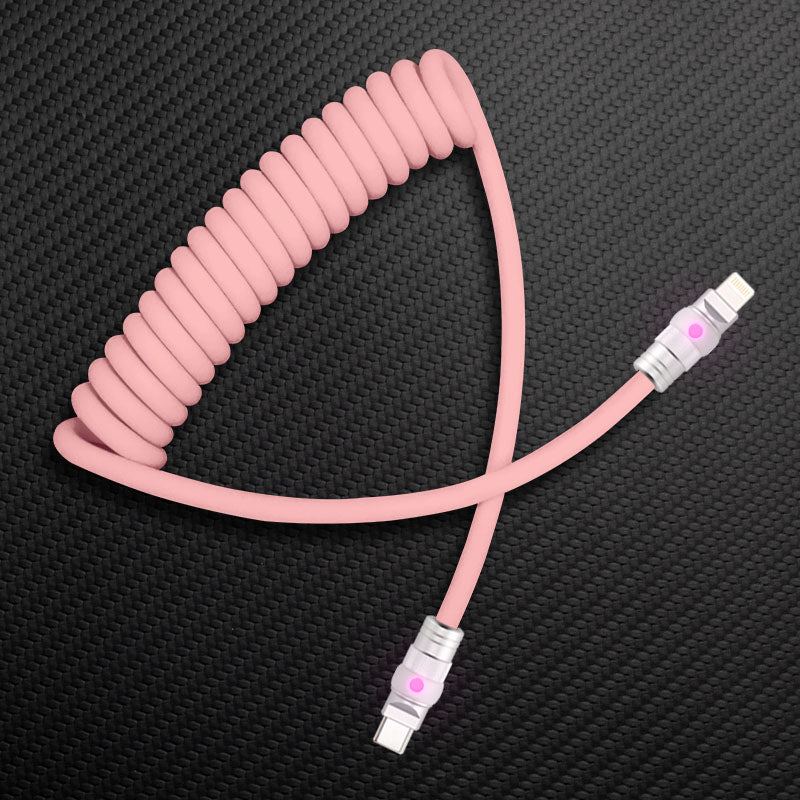 "Neon Chubby" Neon Glow Fast Charge Spring Cable with Gradient Illumination