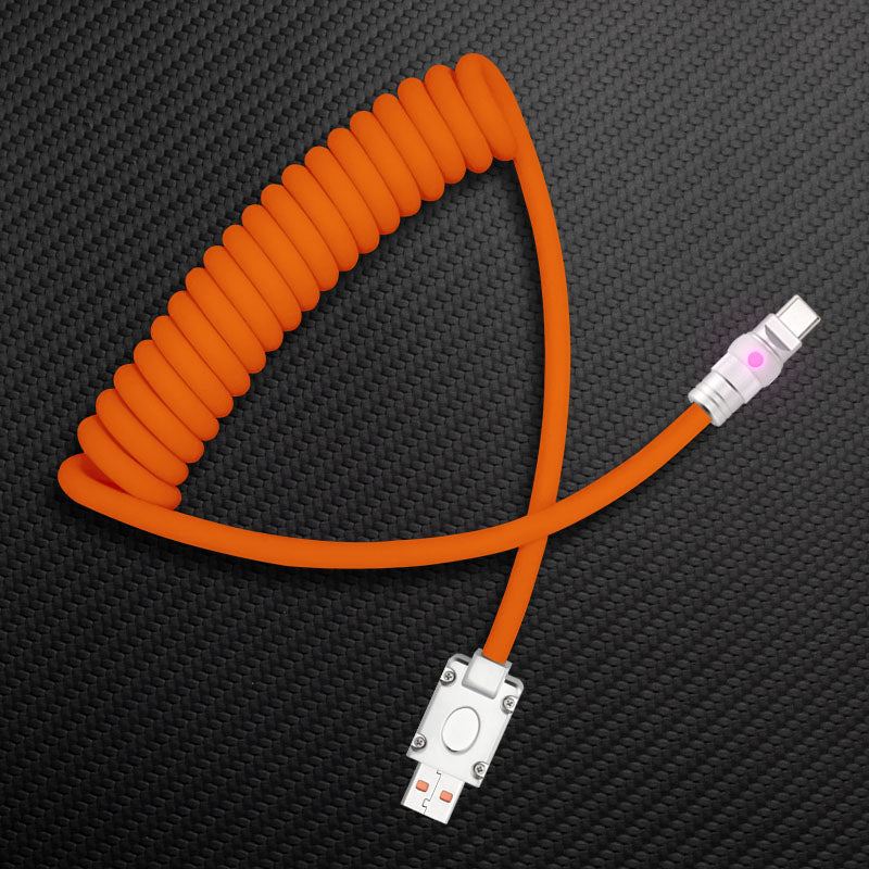 "Neon Chubby" Neon Glow Fast Charge Spring Cable with Gradient Illumination
