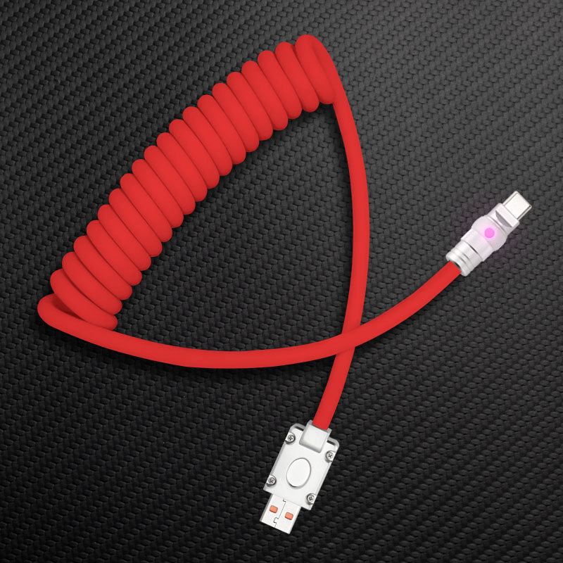 "Neon Chubby" Neon Glow Fast Charge Spring Cable with Gradient Illumination