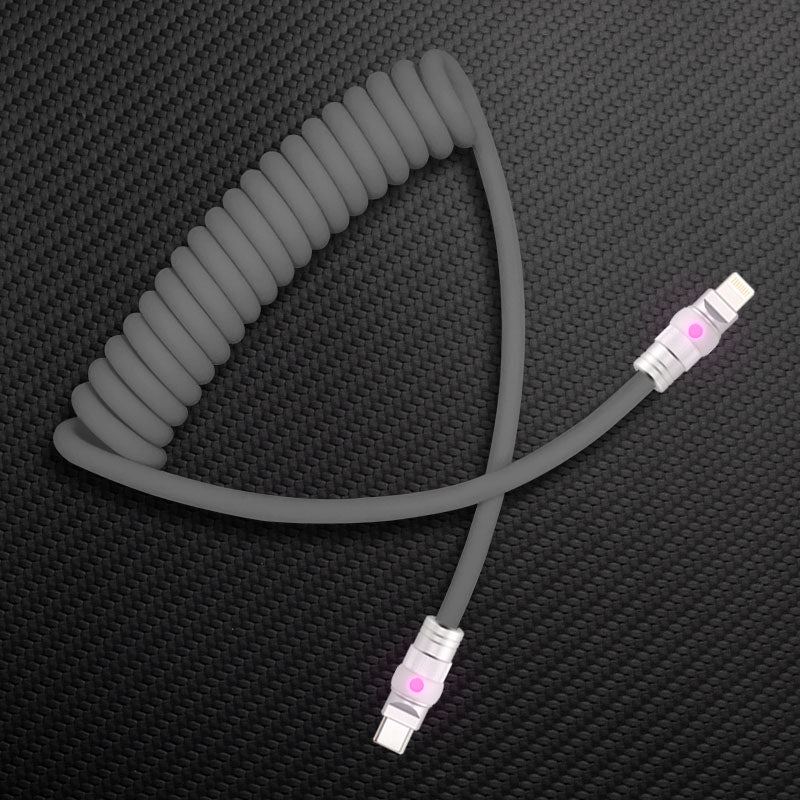 "Neon Chubby" Neon Glow Fast Charge Spring Cable with Gradient Illumination
