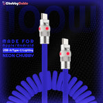 "Neon Chubby" Neon Glow Fast Charge Spring Cable with Gradient Illumination