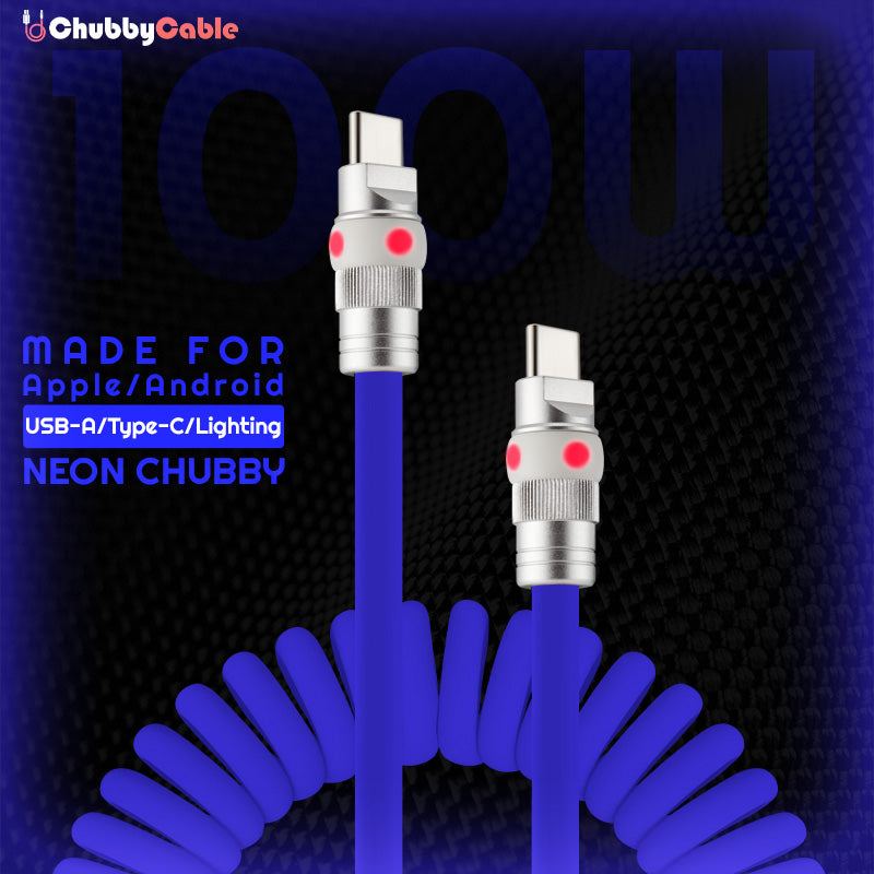 "Neon Chubby" Neon Glow Fast Charge Spring Cable with Gradient Illumination