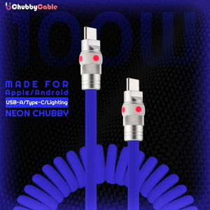 "Neon Chubby" Neon Glow Fast Charge Spring Cable with Gradient Illumination