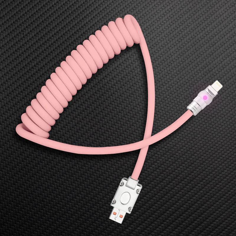 "Neon Chubby" Neon Glow Fast Charge Spring Cable with Gradient Illumination