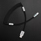 Black coiled cable with black straight segment and USB-A to USB-C connector