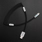 Black coiled cable with USB-A to Lightning connector