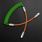 Green coiled cable with orange extension and USB-C connectors