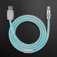 Silver USB-A to Lightning glowing charging cable