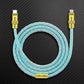 Gold USB-C to Lightning glowing charging cable