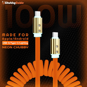 Neon ChubbyCable 100W universal charging cable promotional graphic
