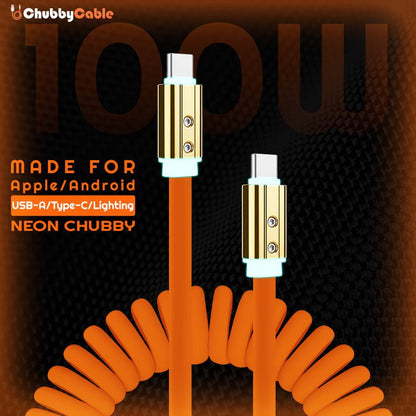 Neon ChubbyCable 100W universal charging cable promotional graphic