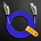 ChubbyCable royal blue universal charging cable with leather strap