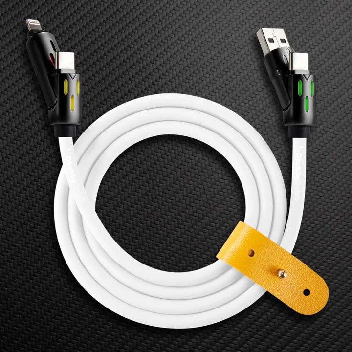 ChubbyCable white charging cable with leather organizer