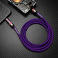 Purple ChubbyCable 4-in-1 universal charging cable connected to devices