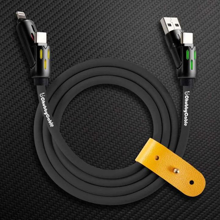 ChubbyCable black charging cable with leather organizer