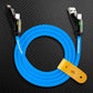 ChubbyCable bright blue charging cable with leather organizer