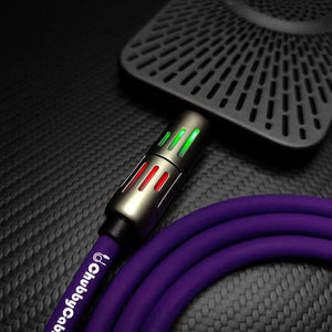 Close-up of ChubbyCable connector head with integrated LED status lights