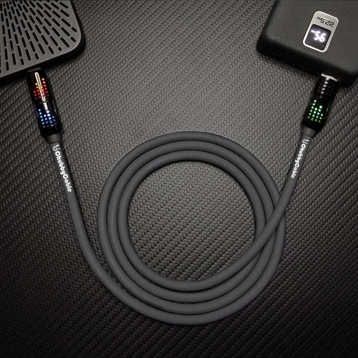 ChubbyCable 4-in-1 universal charger showing multi-color LED charging status