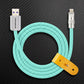 Mint green polka dot braided USB-A to Lightning ChubbyCable charger cord