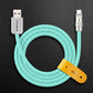 Mint green polka dot braided USB-A to USB-C ChubbyCable charger cord