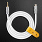 White Lightning to 3.5mm audio aux cable with yellow leather strap