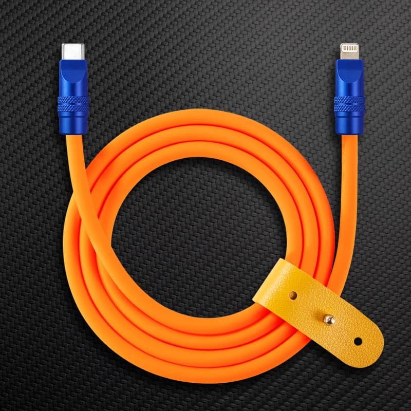 "TechnoGloss" 240W Reflective Shine Charge Cable C+Lightning