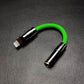 Green Lightning to 3.5mm headphone jack adapter with gunmetal finish