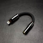 Black Lightning to 3.5mm headphone jack adapter with gunmetal finish