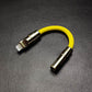 Yellow Lightning to 3.5mm aux adapter cable with premium gold finish
