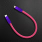 Ultra-Soft Braided 240W Color-Blocked Short Charging Cable