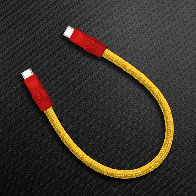 Ultra-Soft Braided 240W Color-Blocked Short Charging Cable