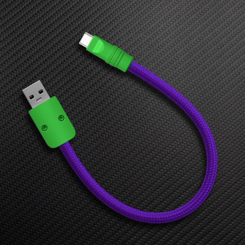 Ultra-Soft Braided 240W Color-Blocked Short Charging Cable