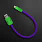 Ultra-Soft Braided 240W Color-Blocked Short Charging Cable