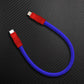Ultra-Soft Braided 240W Color-Blocked Short Charging Cable
