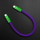 Ultra-Soft Braided 240W Color-Blocked Short Charging Cable