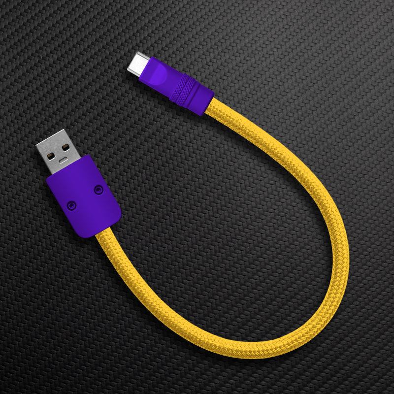 Ultra-Soft Braided 240W Color-Blocked Short Charging Cable