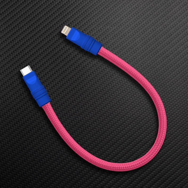 Ultra-Soft Braided 240W Color-Blocked Short Charging Cable