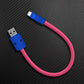 Ultra-Soft Braided 240W Color-Blocked Short Charging Cable