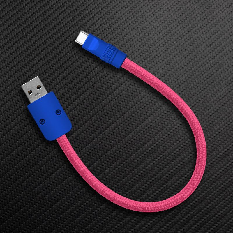 Ultra-Soft Braided 240W Color-Blocked Short Charging Cable