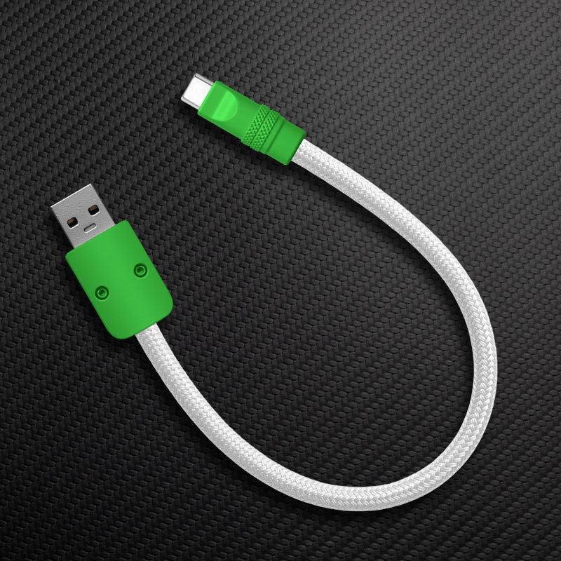 Ultra-Soft Braided 240W Color-Blocked Short Charging Cable