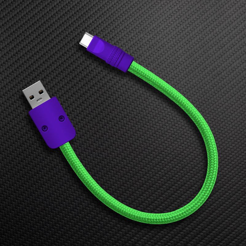 Ultra-Soft Braided 240W Color-Blocked Short Charging Cable